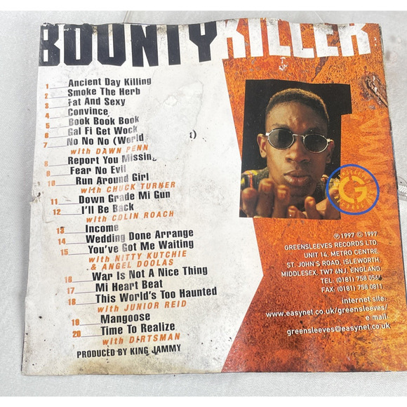 Bounty Killer Ghetto Gramma 1997 CD Reggae Dancehall Explicit Lyrics Inlay Damag - Picture 4 of 6